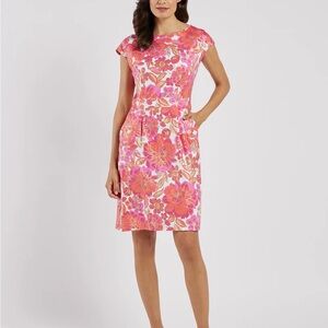 Jude Connally Pink Sheath Dress with Flutter Sleeves